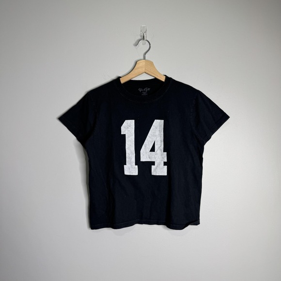 John Galt Tops - John Galt Shirt Womens One Size Black 14 Graphic Crop Tee Short Sleeve Cotton